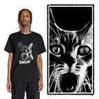 Shocked Cat Graphic T-Shirt | Funny "SHOCK" Cat Meme Tee | 100% Cotton Unisex