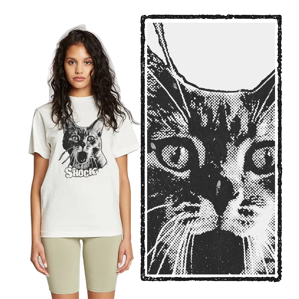 Shocked Cat Graphic T-Shirt | Funny "SHOCK" Cat Meme Tee | 100% Cotton Unisex