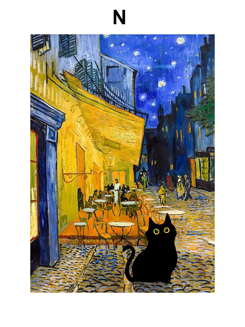 Masters & Cats Fine Art Canvas Print X | Matisse Monet Van Gogh Inspired