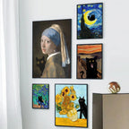 Masters & Cats Fine Art Canvas Print V | Matisse Monet Van Gogh Inspired