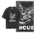 Focus Cat Acid Wash T-Shirt | Psychedelic Multi-Eye Cat Graphic Tee | Vintage Streetwear Unisex