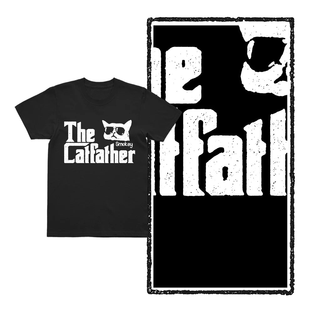 The Catfather T-Shirt | Funny Godfather Cat Parody Tee | 100% Cotton Unisex