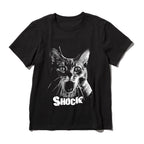Shocked Cat Graphic T-Shirt | Funny "SHOCK" Cat Meme Tee | 100% Cotton Unisex