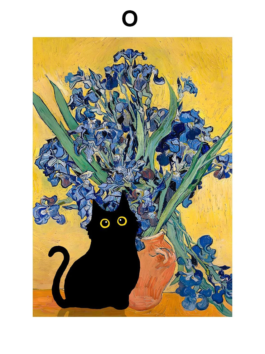 Masters & Cats Fine Art Canvas Print I | Matisse Monet Van Gogh Inspired