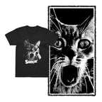 Shocked Cat Graphic T-Shirt | Funny "SHOCK" Cat Meme Tee | 100% Cotton Unisex