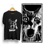 Shocked Cat Graphic T-Shirt | Funny "SHOCK" Cat Meme Tee | 100% Cotton Unisex