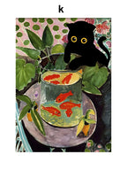 Masters & Cats Fine Art Canvas Print XII | Matisse Monet Van Gogh Inspired