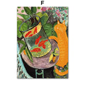 Masters & Cats Fine Art Canvas Print VI | Matisse Monet Van Gogh Inspired