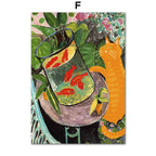 Masters & Cats Fine Art Canvas Print VI | Matisse Monet Van Gogh Inspired