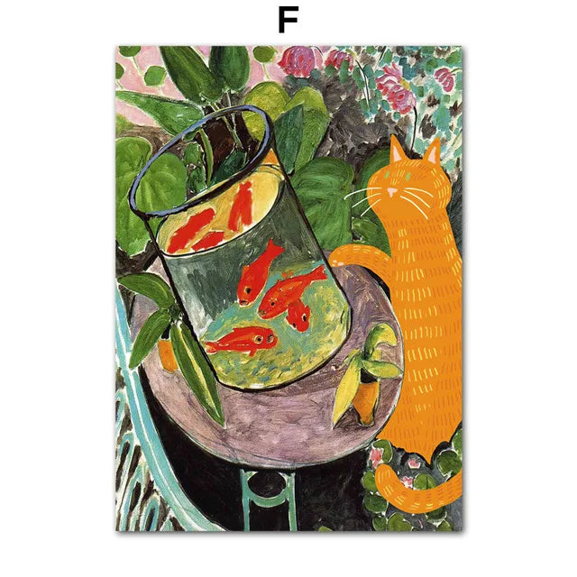 Masters & Cats Fine Art Canvas Print X | Matisse Monet Van Gogh Inspired