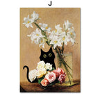 Masters & Cats Fine Art Canvas Print XII | Matisse Monet Van Gogh Inspired