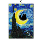 Masters & Cats Fine Art Canvas Print XII | Matisse Monet Van Gogh Inspired